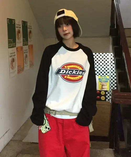 [DICKIES] Tree Logo Raglan Long Sleeve Black / 트리로고 래글런 롱슬리브 Black