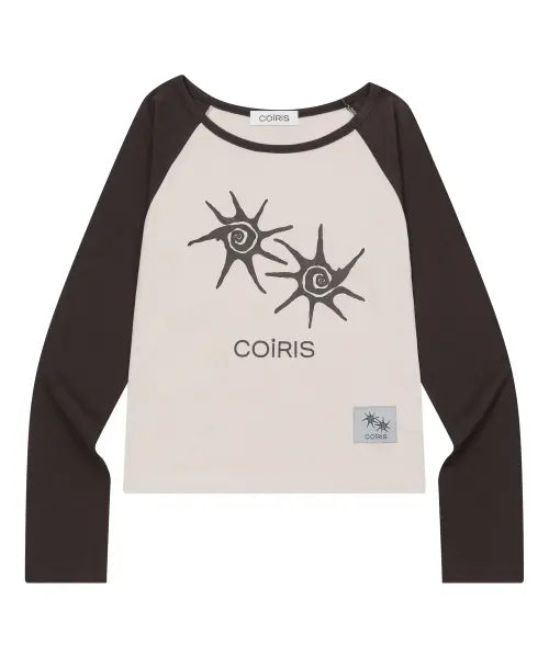 [COIRIS] MELLOW RAGLAN ONE-SHOULDER LONG SLEEVE T / 멜로우 나그랑 배색 원 숄더 롱슬리브