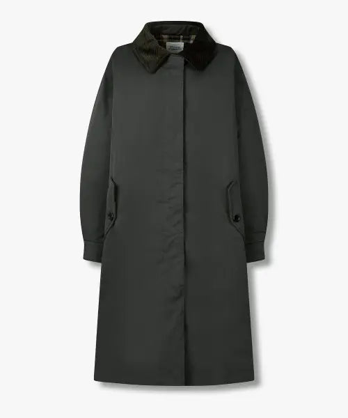 [STUDIO TOMBOY] Corduroy Collar Padded Mac Coat _Dark Khaki_ / 코듀로이 카라 패딩 맥코트 _다크카키_9176413986
