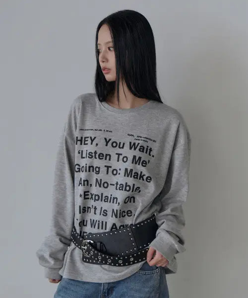 [5OML] Info loose-fit sweatshirt(Melange Gray) / info 루즈핏 스웻셔츠(멜란지 그레이)