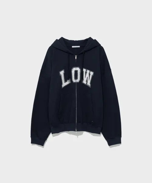 [LOW CLASSIC] LOW SOFT SWEAT ZIP-UP HOODIE_NAVY [LC267TS12NV]