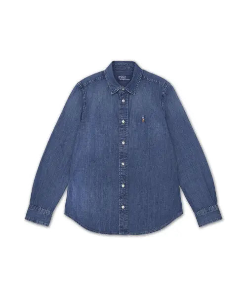 [POLO RALPH LAUREN] LS CRLTE ST-LONG SLEEVE-BUTTON FRONT SHIRT 2X1 DENIM-BLUE / 슬림핏 데님 셔츠-블루