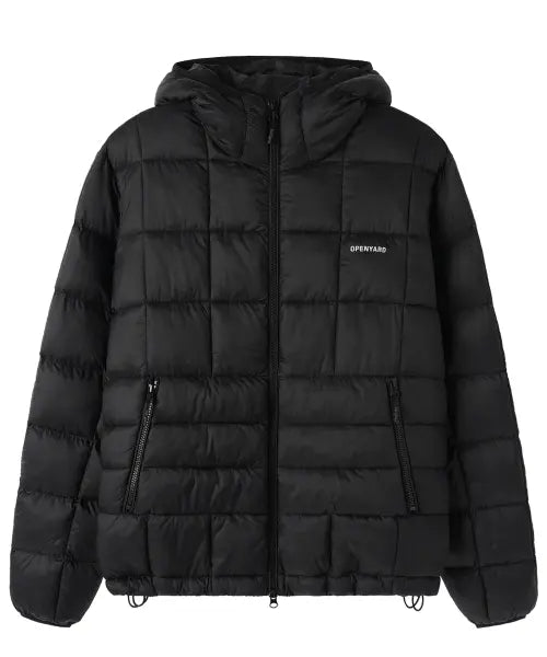 [OPENYARD(OY)] GRID LIGHTWEIGHT SHELL PUFFER JACKET - BLACK