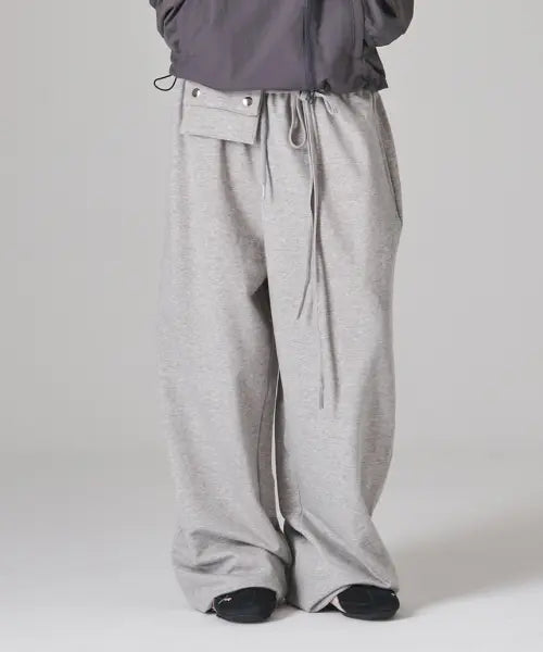 [ESCAPEFROM] Small Pocket Layered Sweatpants, Gray / 스몰 포켓 레이어드 스웻팬츠 그레이