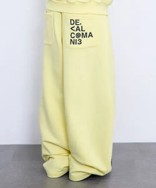 [BOUNDARY] Decalcomanie Lettering Long Sweatpants [Lemon] / 데칼코마니 백 레터링 롱 스웨트 팬츠 [레몬]