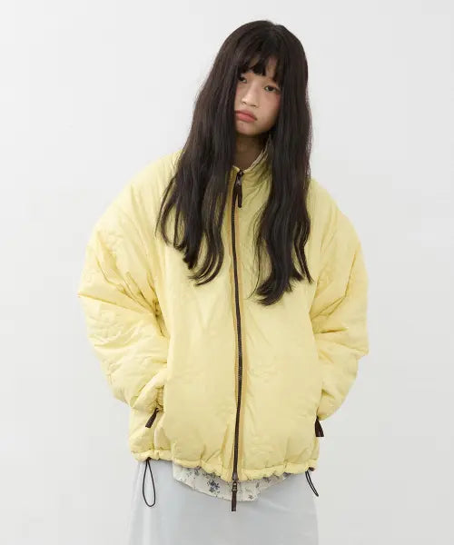 [HOKUSPOKUS] Twin Flower Reversible Padded Jacket_Butter / 트윈 플라워 리버시블 패딩 자켓_버터