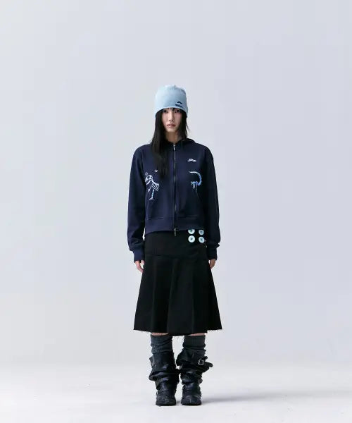 [TANSANMAGNESIUM] Dino Hood Zip-up (Navy) / 다이노 후드집업 (네이비)