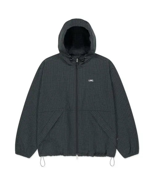 [LMC] CHECK ANORAK HOODIE ZIP JACKET black