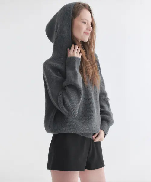[MARIE CLAIRE] Raglan Hooded Half-Zip Knit / 나그랑 후드 반집업 니트(MAGDKN20MCH)