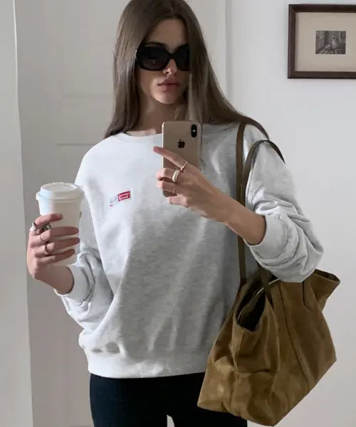 [BITTERCELLS] Loose Fit Essential Sweat Shirt-Light Grey / 루즈 핏 에센셜 스웻 셔츠-라이트 그레이