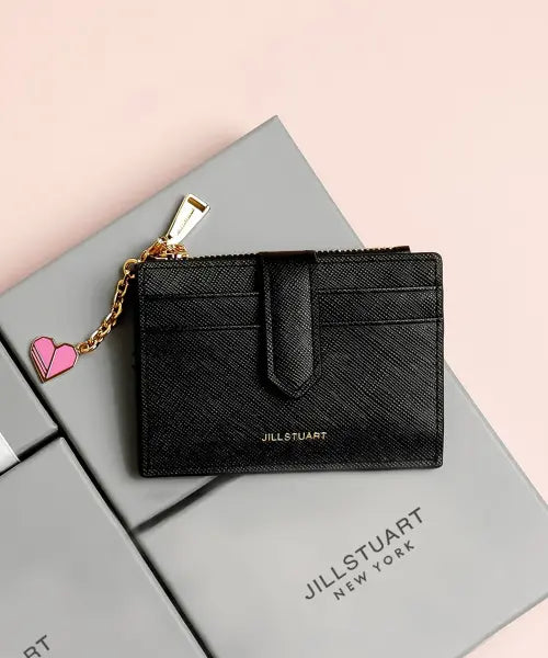 [JILLSTUART ACC] LILY Petite Charm Leather Card Holder / [LILY] 블랙 쁘띠 참장식 소가죽 카드지갑