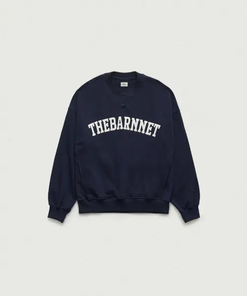 [THEBARNNET] Rovey Henryneck Sweat Shirt_Navy