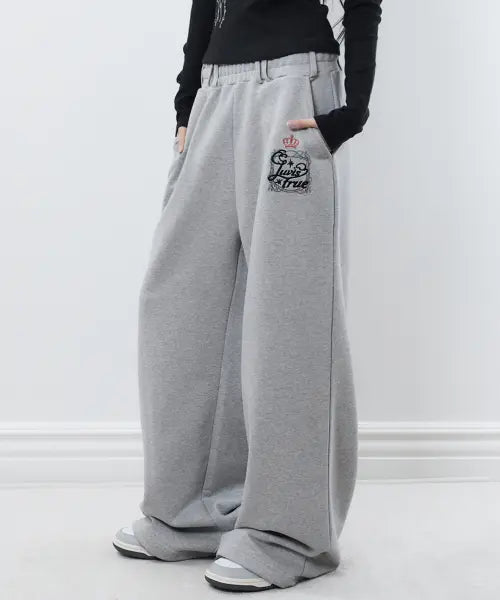 [LUVISTRUE] RL LAYERED ANGEL TRAINING PANTS(GRAY)