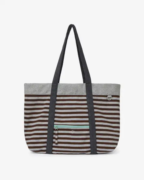 [AEAE] STRIPE BIG TOTE BAG [BROWN]