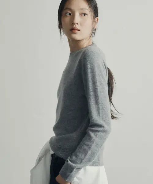 [THEKNITCOMPANY] Fine Cashmere 100 Crew Neck 10 Colors / (우먼) 파인 캐시미어 100 크루넥 10color