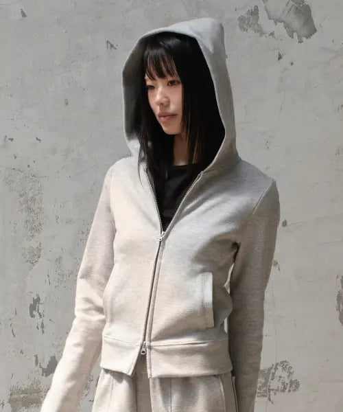 [DIVEIN WOMEN] Sellano x Divein Women Regular Hood Zip-Up (Melange Gray) / [설라노 X DIVEIN WOMEN] REGULAR HOOD ZIP-UP (MELANGE GRAY)