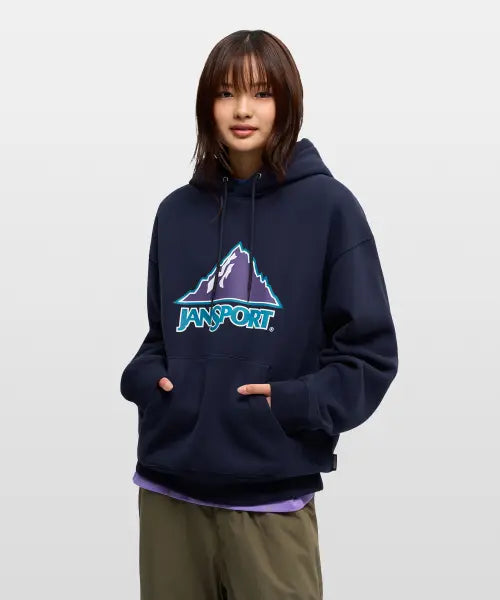 [JANSPORT] Linear Logo Hoodie NAVY / 리니어 로고 후디 NAVY