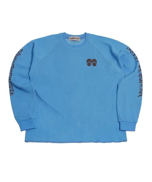 [NIGHTWORKDEPT] Waffle Loose Fit Long Sleeve T-shirt_Blue / 와플 루즈핏 롱 슬리브 티_블루