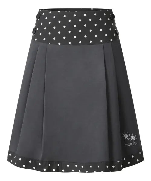 [COIRIS] DEWY DOT COLOR BLOCK PLEATED SKIRT / 듀이 도트 배색 플리츠 스커트