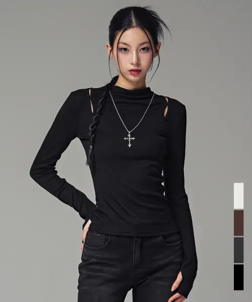 [AVANDRESS] Rinit Slash Cut-out Tee_4COL / 리니트 슬래쉬 컷아웃 티_4COL