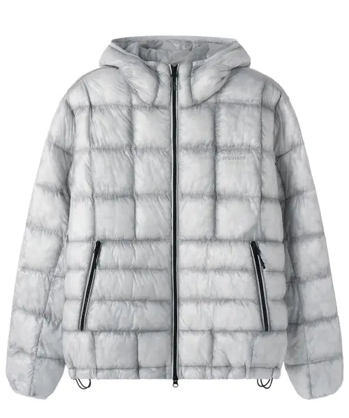 [OPENYARD(OY)] GRID LIGHTWEIGHT SHELL PUFFER JACKET - LIGHT GREY