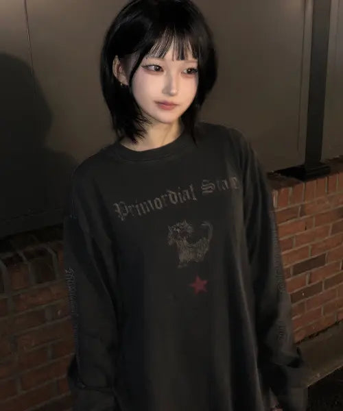[CPGN STUDIO] Primordial Pigment Long Sleeve Smoke Black / 프라이모디얼 피그먼트 롱슬리브 스모크블랙