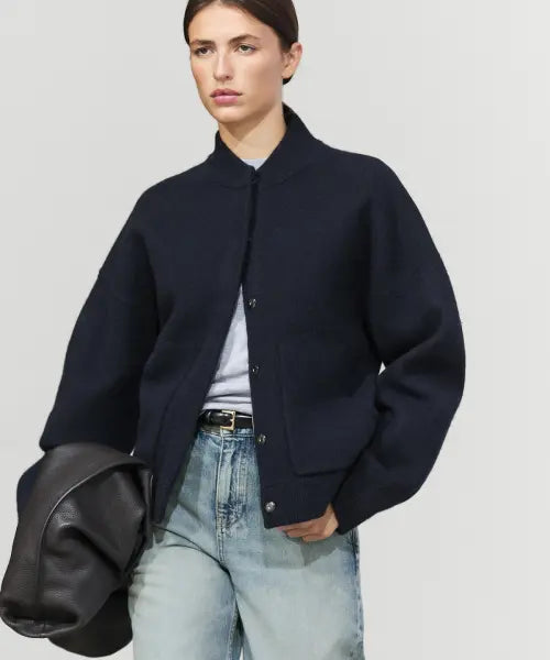 [MASSIMO DUTTI] 100% Wool Pocket Bomber Jacket / 100% 울 포켓 봄버 자켓