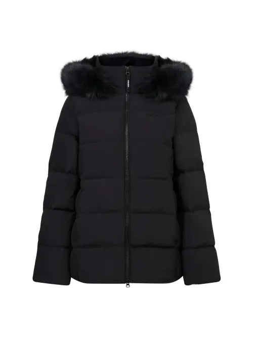 [EIDER] POP Women's Trimmed Mid Down Jacket_Black / POP 여성 트리밍 미들 다운 자켓_Black