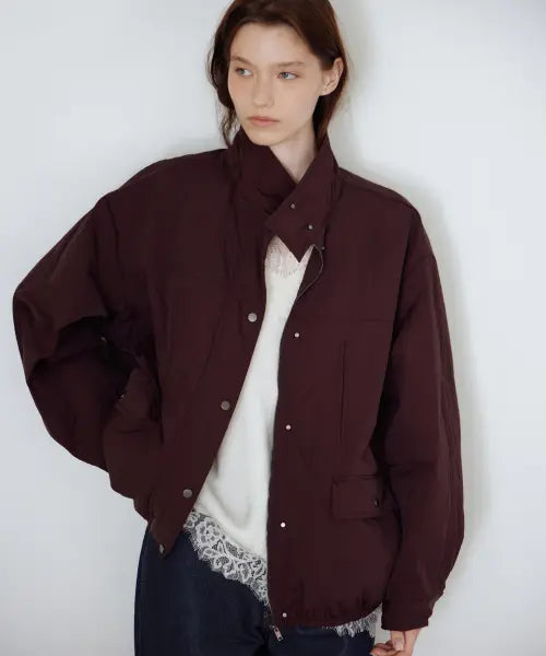 [URAGO] Snap light padded jumper_Wine
