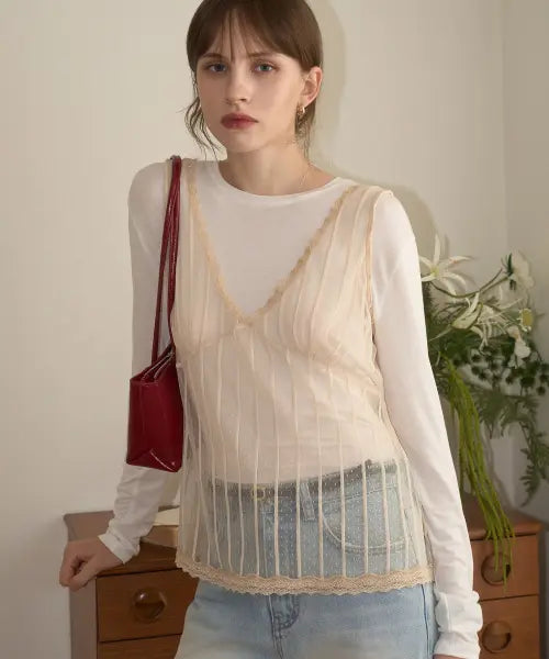 [CHERI AUBE] Rosette Bustier-Beige / 로제트 뷔스티에-베이지