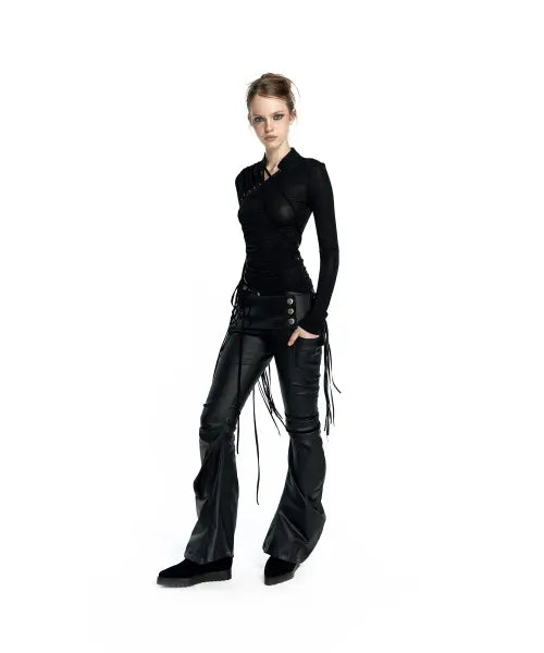 [KASHIKO] Fringe Coated Jeans
