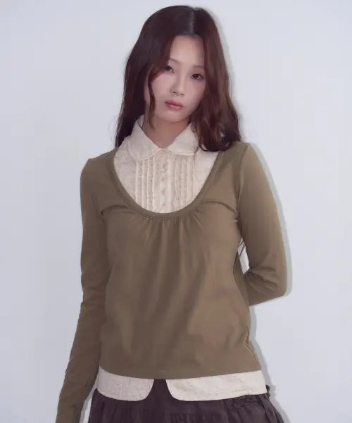 [OAFISH] Floral Shirt Long Sleeve, Green