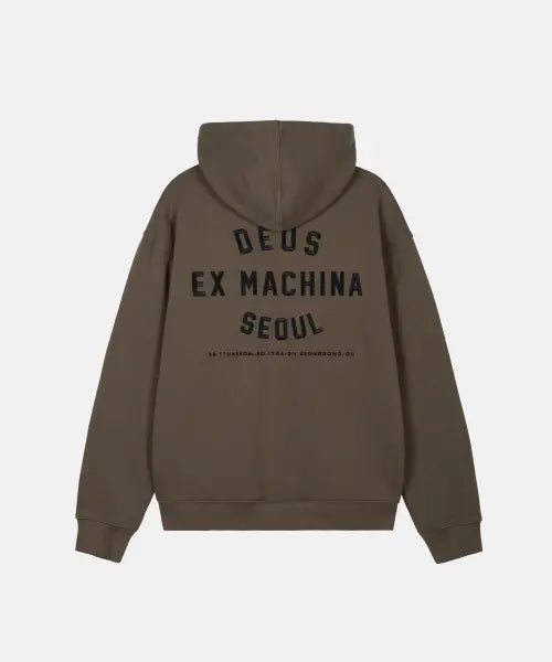 [DEUS EX MACHINA] Seoul College Address Zip Hoodie - Olive / Seoul College Address Zip Hoodie_Olive