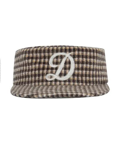 [DEF] PILLBOX CAP CHECK BROWN