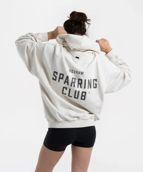 [BOXRAW] Sparring Club Oversized Hoodie - Women's Washed Beige / 스파링 클럽 오버사이즈 후디 - 여성 W BXRW-SPCLH-W [워시드 베이지]