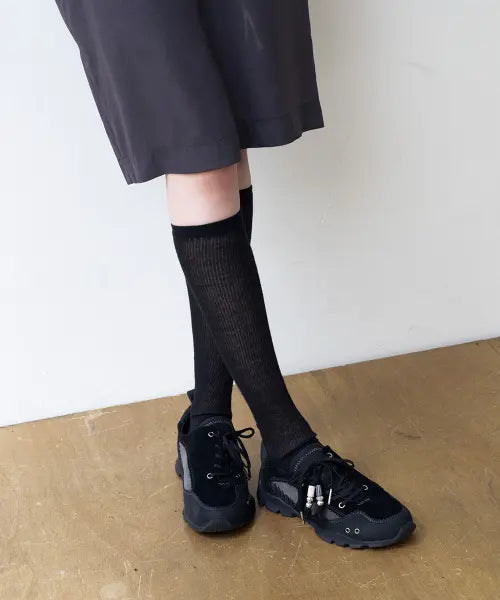 [KHIHO] Oblique Panel Sneakers Black / 오블리크 패널 스니커즈 블랙