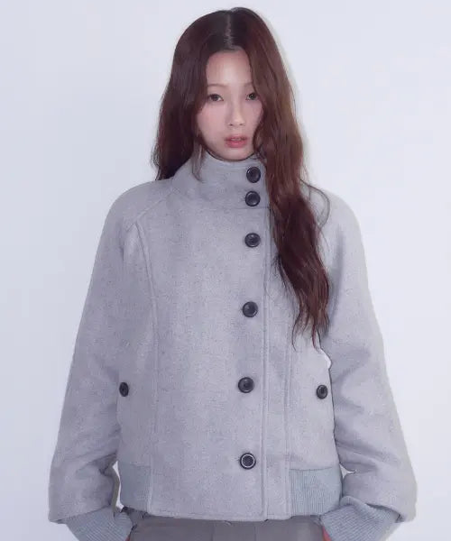 [OAFISH] Erid Button Wool Jacket, Gray