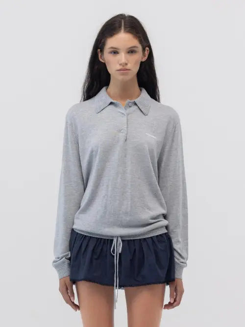 [GLOWNY] NEST POLO MINI DRESS (GRAY)