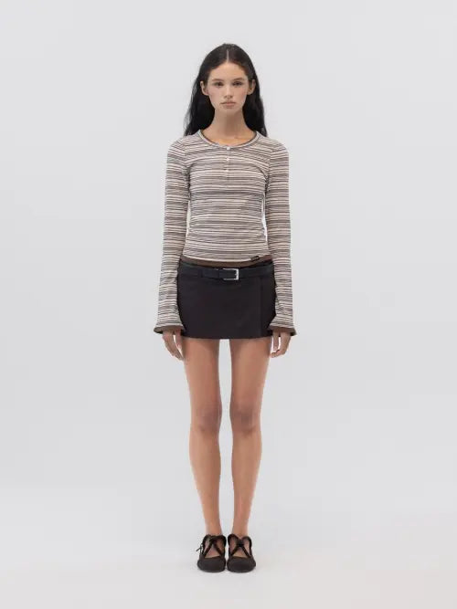 [GLOWNY] POLLY WRAP SKORT (DARK BROWN)