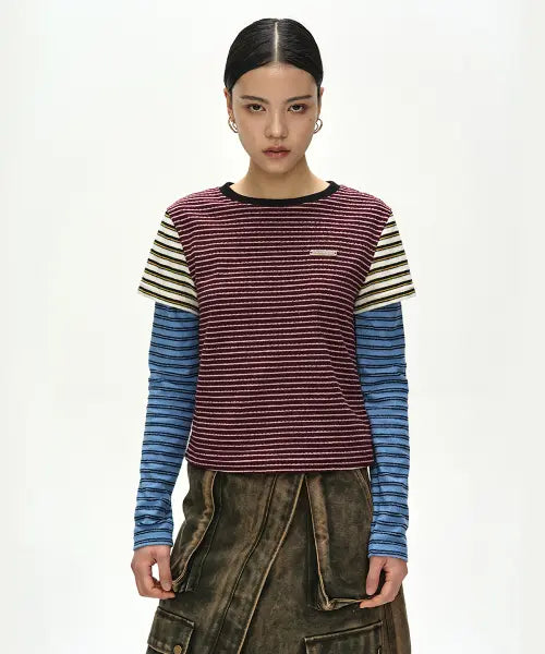 [ADSB ANDERSSON BELL] TERRY MULTI STRIPE LS T-SHIRT (MULTI)