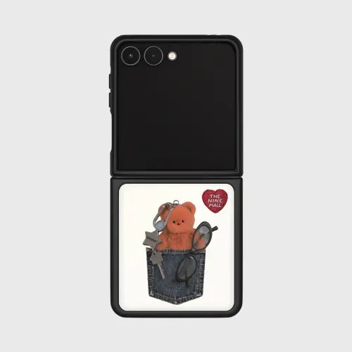 [THE NINEMALL] Pocket Gummy Z Flip Black Epoxy Bumper Case / pocket gummy Z플립 블랙 에폭시 범퍼케이스
