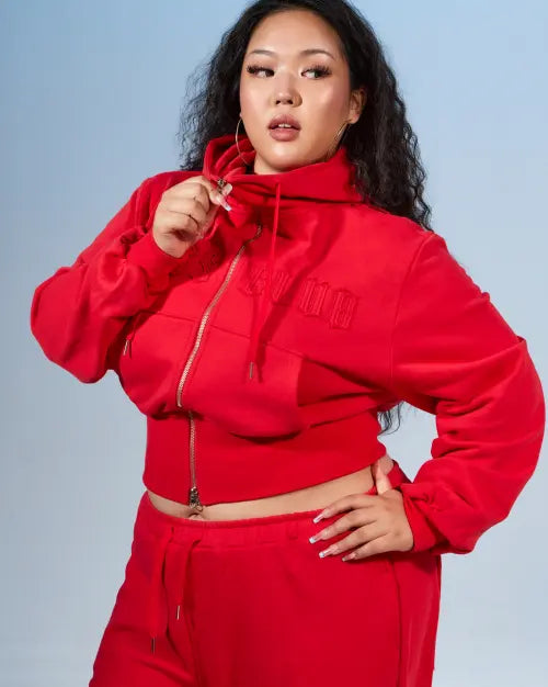 [COOLSIS] CS Bassc High-Neck Hoodie Zip-031 (Red)