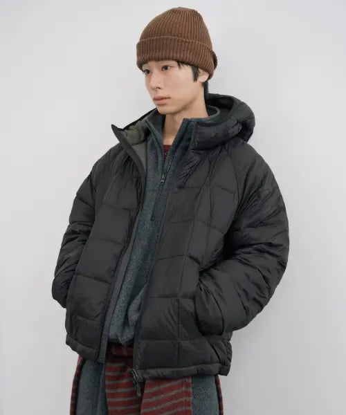 [KIIMUIR] [SUPER HEAT] Hood Fleece Puffer Jacket_Black / [SUPER HEAT] 후드 플리스 경량 패딩_블랙