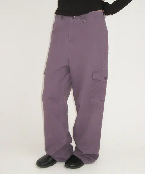 [RONRON] Pigment Double Cargo Pants Purple