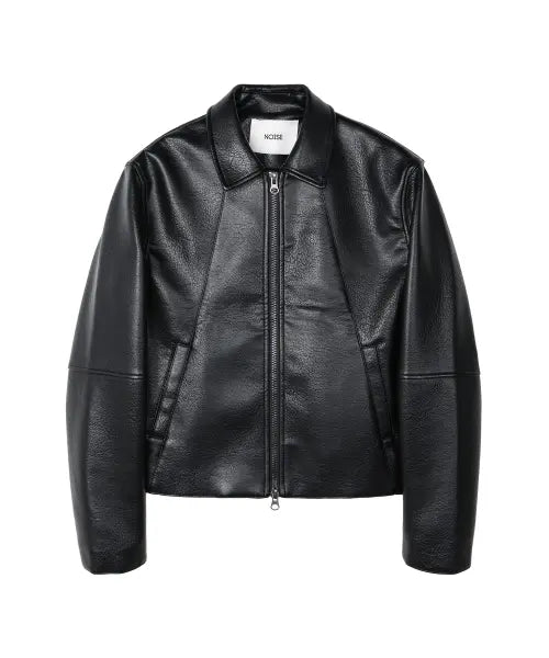 [NOISE] GRAINED CROPPED LEATHER JACKET / 그레인 크롭 레더 자켓_[BLACK]
