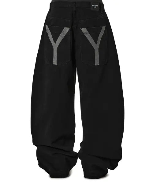 [OPENYARD(OY)] LASER WIDE VOLUME PANTS - BLACK