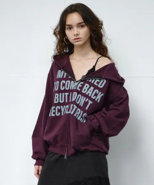 [MIDNIGHT MOVE] pt letter zip up (purple)