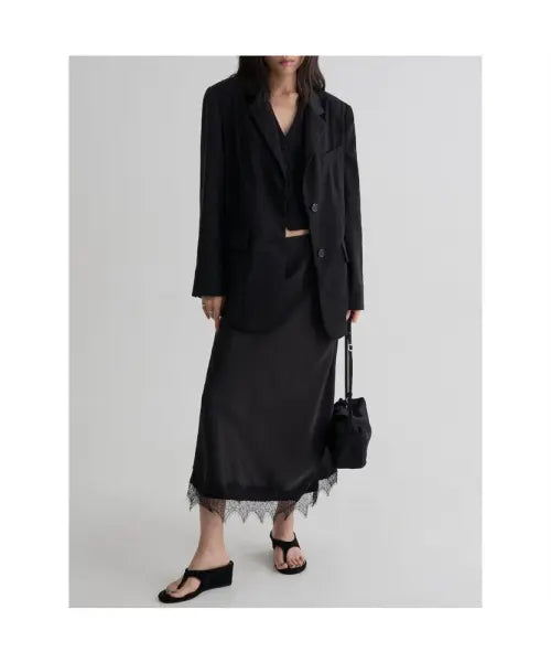 [8SECONDS] Tailored Oversized Lyocell Jacket - Black / 테일러드 오버핏 리오셀 재킷  블랙