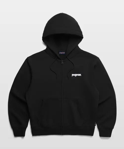 [JANSPORT] Basic Logo Hoodie Zip-up BLACK / 베이직 로고 후드집업 BLACK