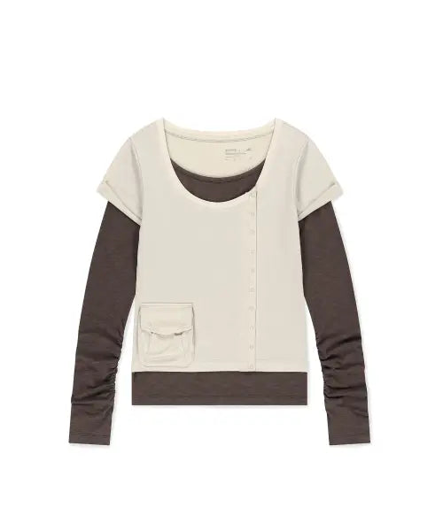 [SUNLOVETOUR] W Polartec® Delta™ FlexAir Layered LS Tee Stone